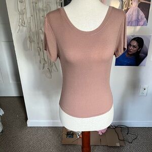 Bozzolo Mauve Ribbed Knit Top